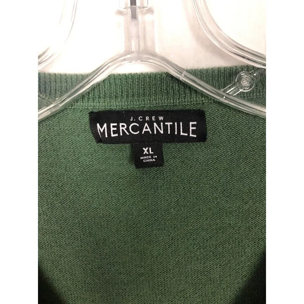 J. Crew Mercantile Men's Green‎ V Neck Lightweight Sweater Size XL